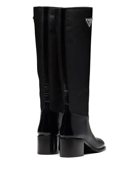 prada triangle-logo calf-length boots|prada canada boots.